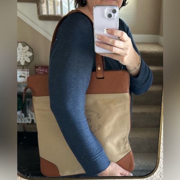 Burberry Packable Shopping Tote in Canvas & Leather - Picture 7 of 8